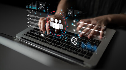 A dashboard for customer relationship management (CRM). The data analysis and market research help to identify a target audience and understand customer reviews and behavior. Fermion