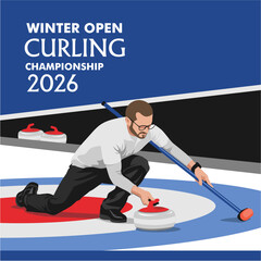 Curling sport vector designs