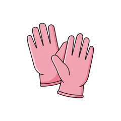 Obraz premium Pink medical gloves icon representing health and hygiene in hospital setting often used by doctors for safety