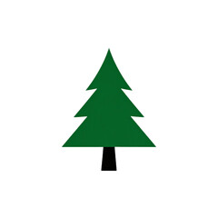 Obraz premium Clean geometric pine tree illustration with a minimalist flat design aesthetic, perfect for nature-themed projects, simple evergreen graphic resource for modern design