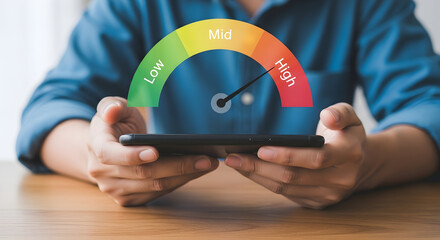 Analyzing performance metrics on a mobile device to optimize business strategy, driving growth and achieving success through data-driven insights and decisions.