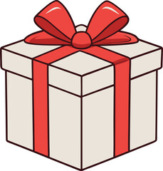 A red gift box with a ribbon and bow is an isolated 3D present package for Christmas, birthday, or Valentine's Day celebrations