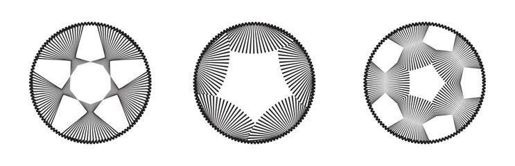 Abstract Radial Line Geometry, Star Shapes Vector Illustration.