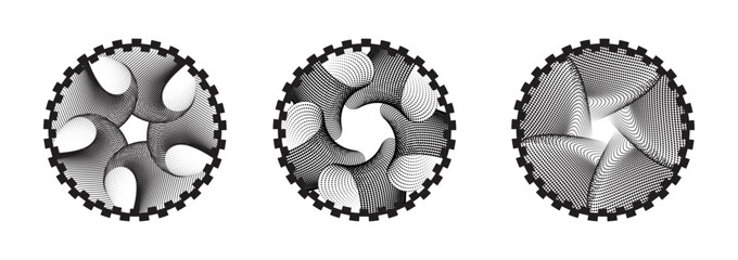 Abstract Radial Line Geometry, Star Shapes Vector Illustration.