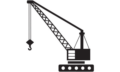 Construction Crane Clipart &ndash; Industrial Tower and Crawler Crane Vector Illustrations .