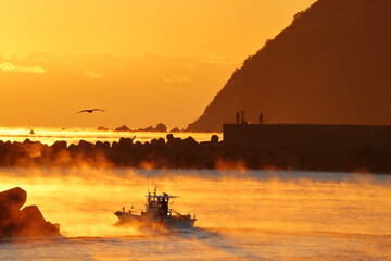 美しい久礼湾の朝　（高知県　中土佐町）