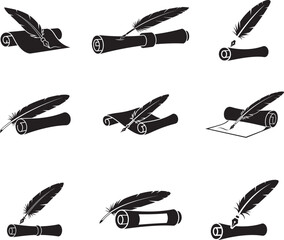 Collection of Quill and Scroll Icons