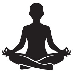 Silhouette of Person Meditating in Lotus Pose