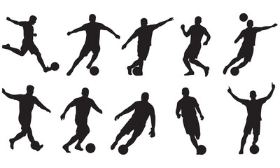 Silhouette Collection of Soccer Players in Action
