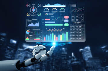 An advanced AI financial and business performance dashboard. A professional AI interface for deep...