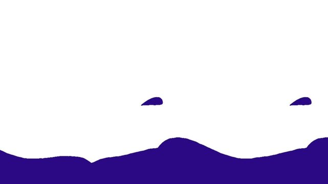 Animated purple liquid wave border on white background