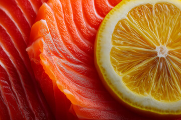 Close-up of sushi salmon fish, Japanese sushi collection. Sashimi sushi set with chopsticks and soy