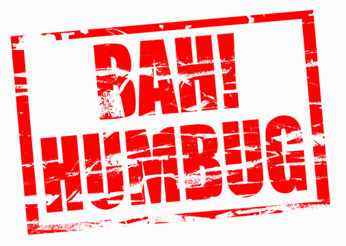 Digital Illustration Red rubber stamp effect. Bah humbug.