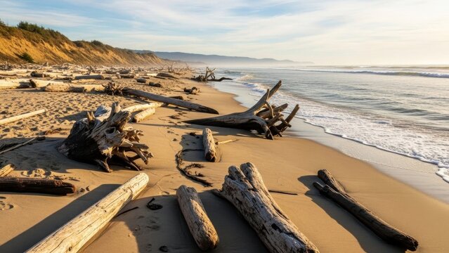Beach driftwood landscape nature photography