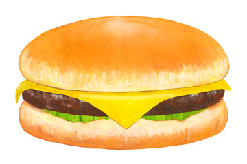 チーズバーガーのイラスト