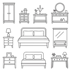Set of furniture icons