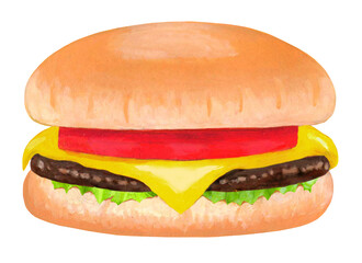 トマトチーズバーガーのイラスト