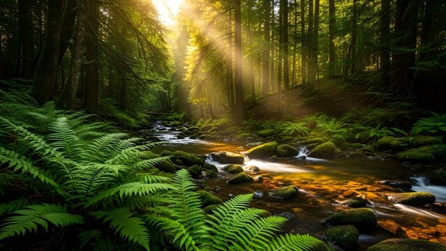 un arroyo en un bosque
