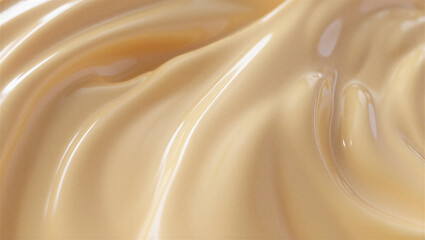 Smooth beige liquid or cream texture with swirling waves
