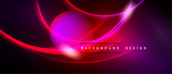 Abstract flowing shapes, vibrant magenta, red hues. Dark background creates dramatic visual effect. Modern design element.