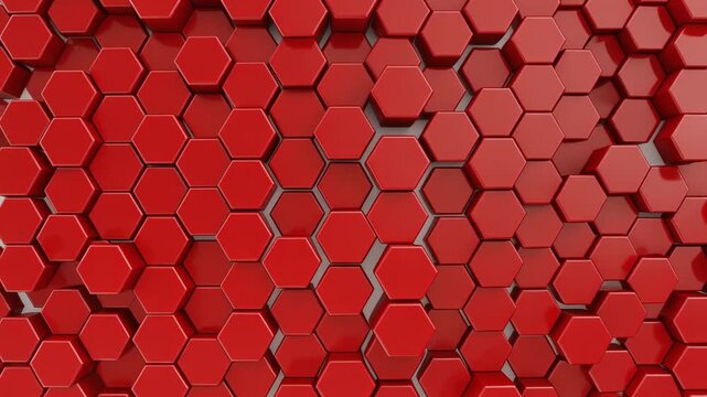 Red Hexagon Grid Completion Animation