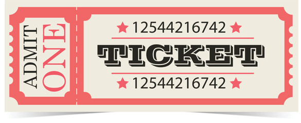 Access Pass Ticket Icons, Admit One Coupon Vector Set