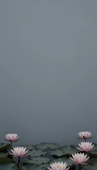 Cool Spring Background Inspired by Elephant Skin with Lotus Floral Border
