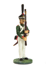 Obraz premium Toy soldier on a white background