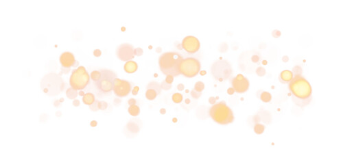 Abstract glowing bokeh particles isolated on transparent background