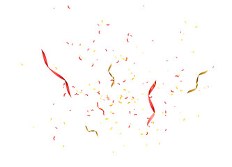 Shiny gold and red foil confetti for festive design and promotion