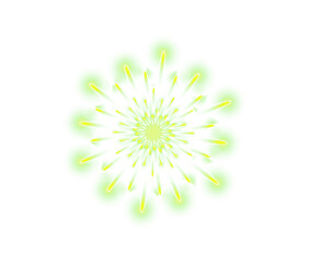 Abstract green energy burst with radial light beams isolated
