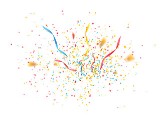 Party confetti and ribbon streamers for holiday design