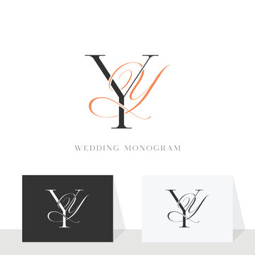 Elegant YY wedding monogram logo design
