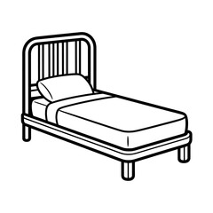 A line art folding bed illustration vector style coloring book 