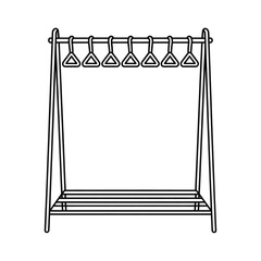 A line art Cloth rack illustration vector style coloring book 