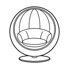 A line art ball chair illustration vector style coloring book 