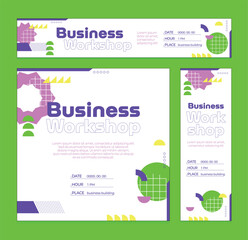 기하학 키치한 도형 현수막,배너,카드뉴스 프레임 디자인