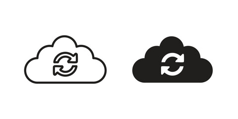 Obraz premium Cloud sync icons Symbol, logo illustration. icon concept for web design