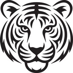 beautiful tiger face line drawing art