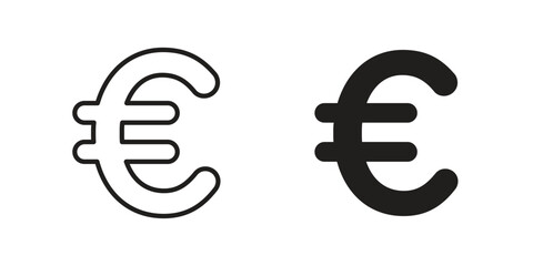 Obraz premium Euro icons Symbol, logo illustration. icon concept for web design