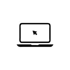 Laptop with cursor vector icon design template