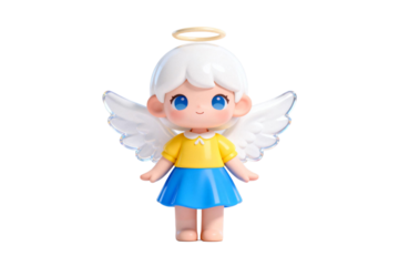 Cute Angelic Figurine with Wings and Halo
