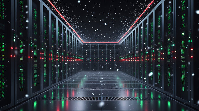 Digital corridor of data - Powered by Adobe