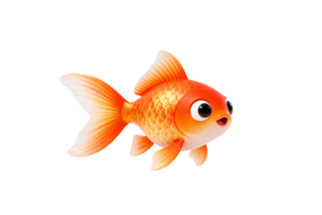 Cute Cartoon Orange Goldfish Illustration