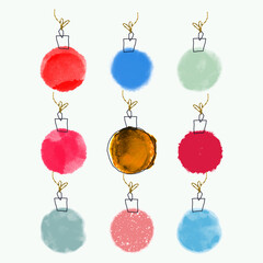 Сhristmas vector balls isolated on white