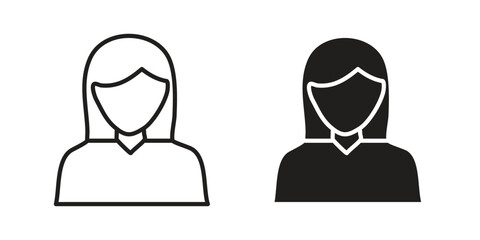 Girl icons Symbol, logo illustration. icon concept for web design