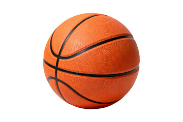 Fototapeta premium A standard orange basketball with black stripes
