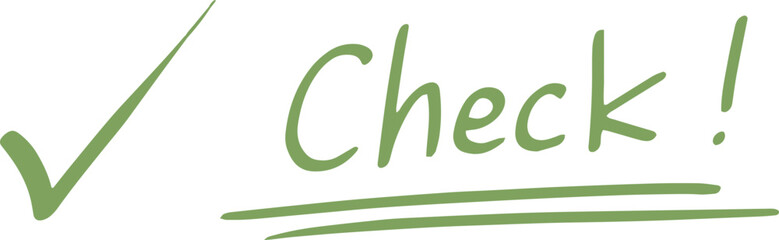 手描きのチェックと文字のイラスト