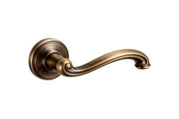 Antique Brass Door Lever with Ornate Design