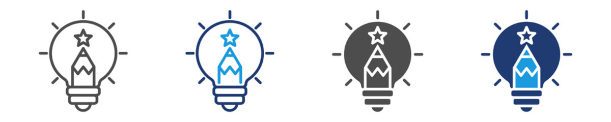 Fototapeta premium creativity icon sheet multiple style